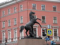 St. Petersburg One Of The Four Horse Tamer Statues On Anichkov Bridge