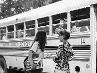 Susan Hinton & Debbie Walton at the school bus